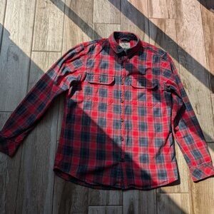 Wind River Red Black Plaid Flannel Button Shirt Men’s Medium 100% Cotton NWOT